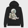 Astronaut Sitting Space, Hanorac Oversize Barbati (Unisex)