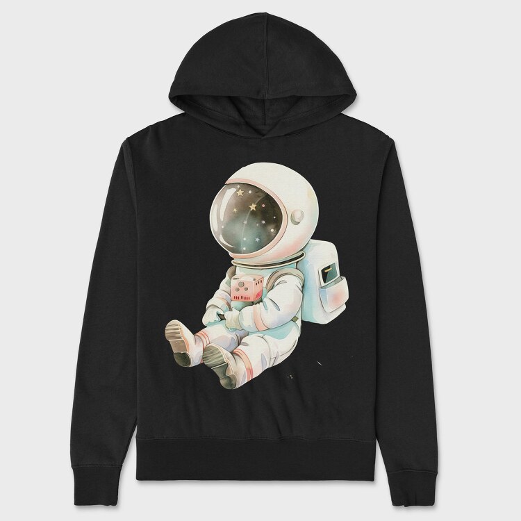 Astronaut Sleeping With Cube, Hanorac Oversize Barbati (Unisex)