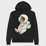 Astronaut Sleeping With Cube, Hanorac Oversize Barbati (Unisex)