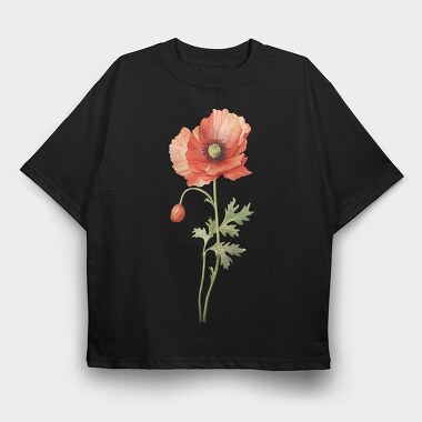 August Poppy, Tricou Oversize Barbati (Unisex)