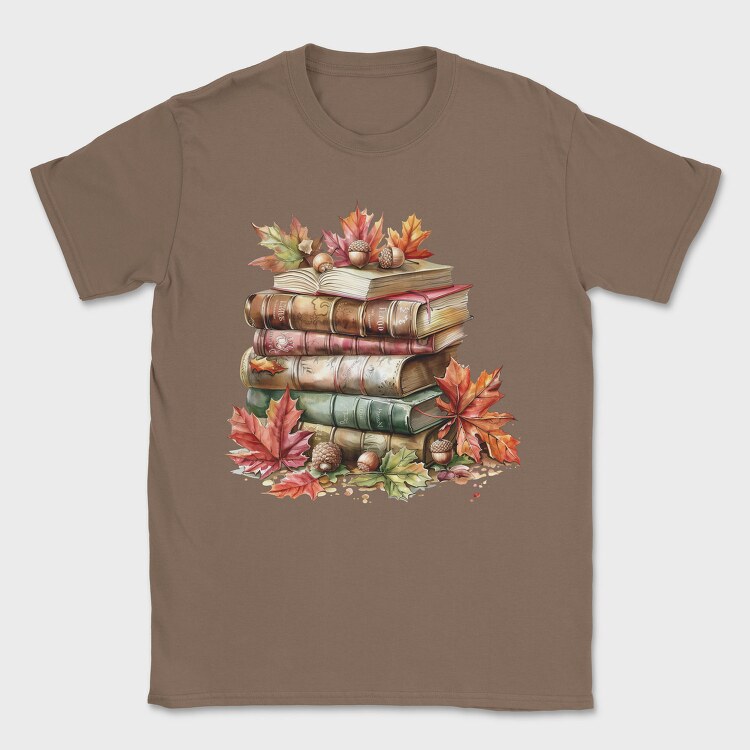 Autumn Book Stack, Tricou Barbati (Unisex)