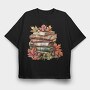 Autumn Book Stack, Tricou Oversize Barbati (Unisex)