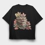 Autumn Books Stack, Tricou Oversize Barbati (Unisex)