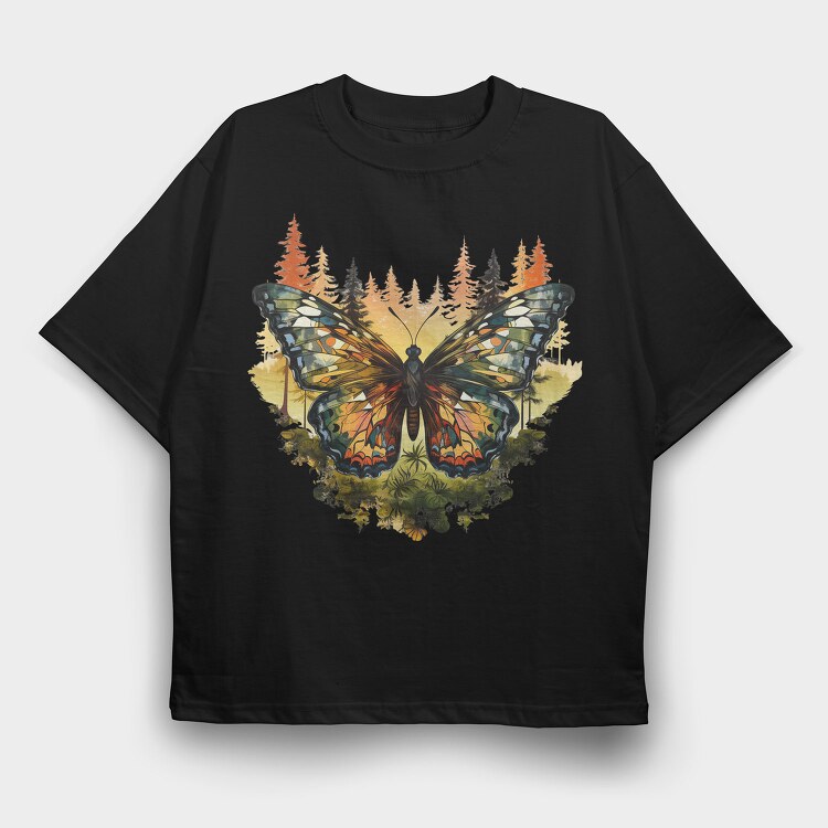Autumn Butterfly Forest, Tricou Oversize Barbati (Unisex)