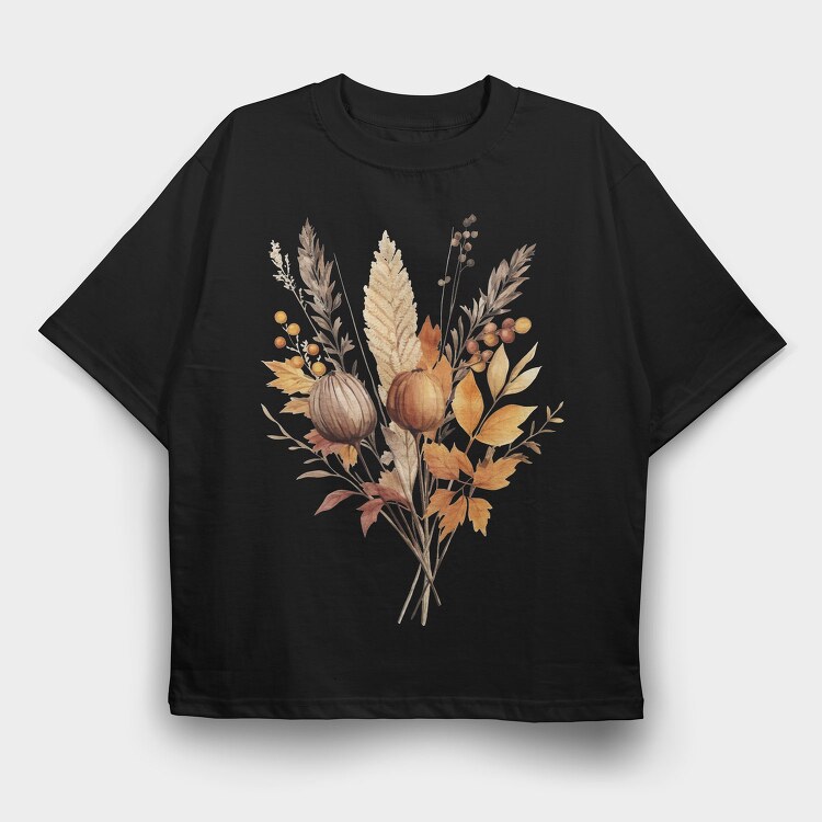 Autumn Dried Flowers, Tricou Oversize Barbati (Unisex)