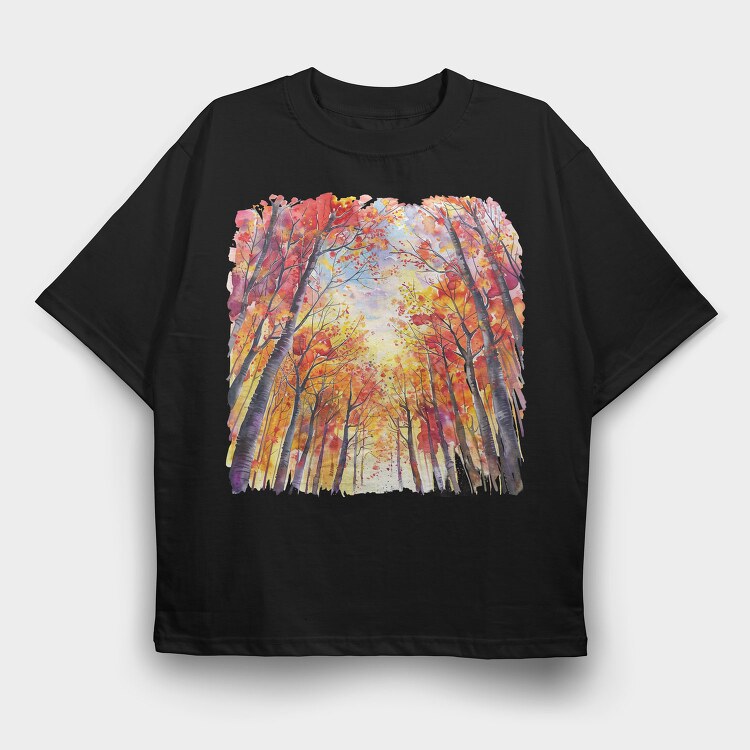 Autumn Fall Mood, Tricou Oversize Barbati (Unisex)