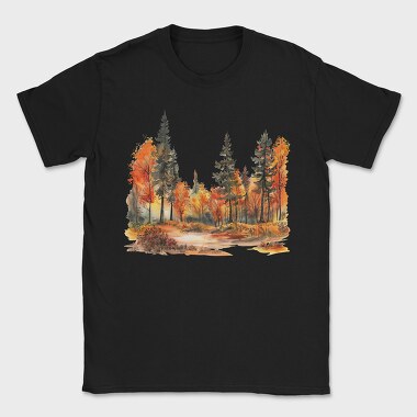 Autumn Forest Clipart, Tricou Barbati (Unisex)