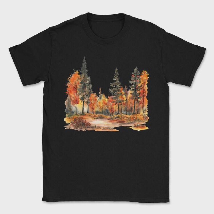 Autumn Forest Clipart, Tricou Barbati (Unisex)