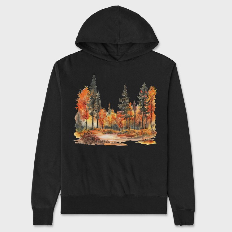 Autumn Forest Clipart, Hanorac Oversize Barbati (Unisex)