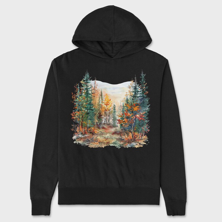 Autumn Forest Dreams, Hanorac Oversize Barbati (Unisex)
