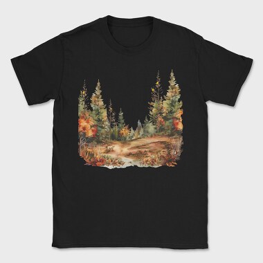 Autumn Forest Path, Tricou Barbati (Unisex)