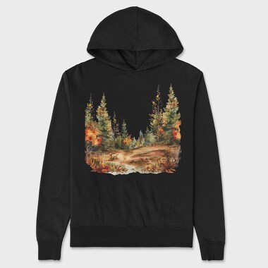 Autumn Forest Path, Hanorac Oversize Barbati (Unisex)
