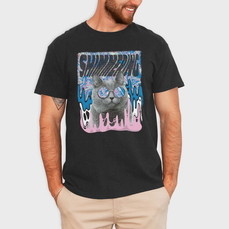 Holographic Cat, Tricou Barbati (Unisex)