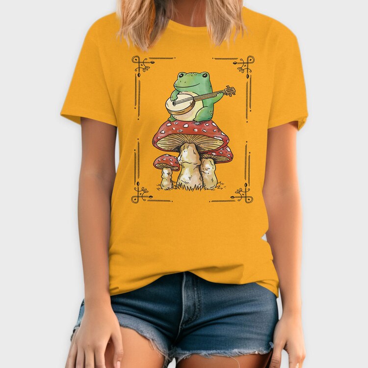 Banjo Frog on a Mushroom, Tricou Barbati (Unisex)