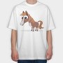 Happy Horse Stroll, Tricou Oversize Barbati (Unisex)