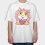 Heart Guinea Pig With, Tricou Oversize Barbati (Unisex)