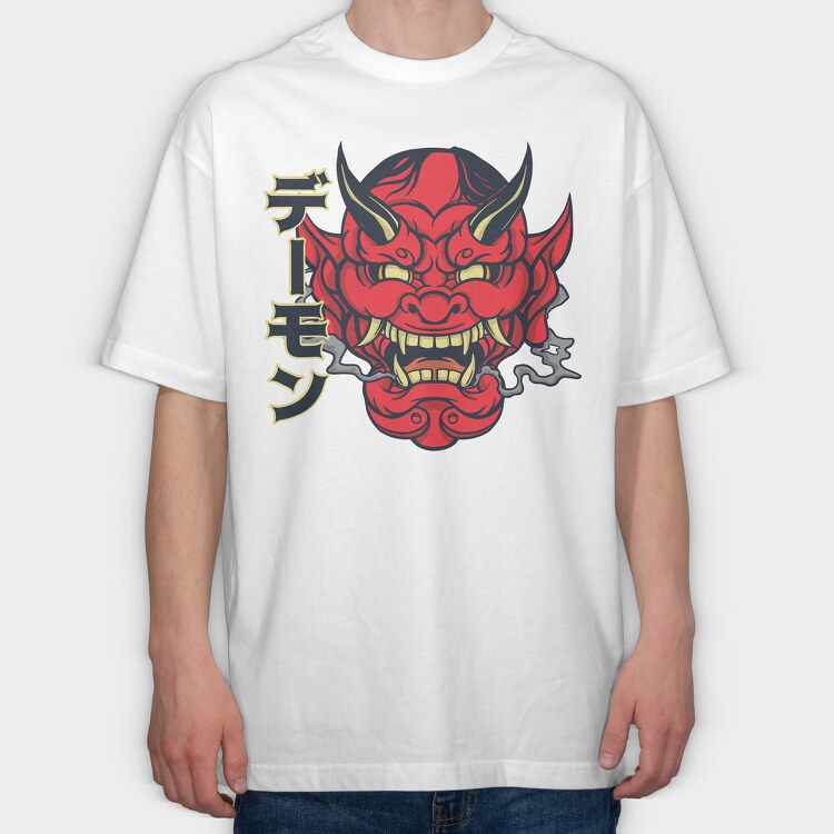 Hannya Mask, Tricou Oversize Barbati (Unisex)