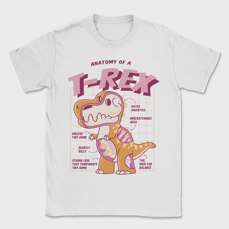 T Rex Anatomy Funny, Tricou Barbati (Unisex)