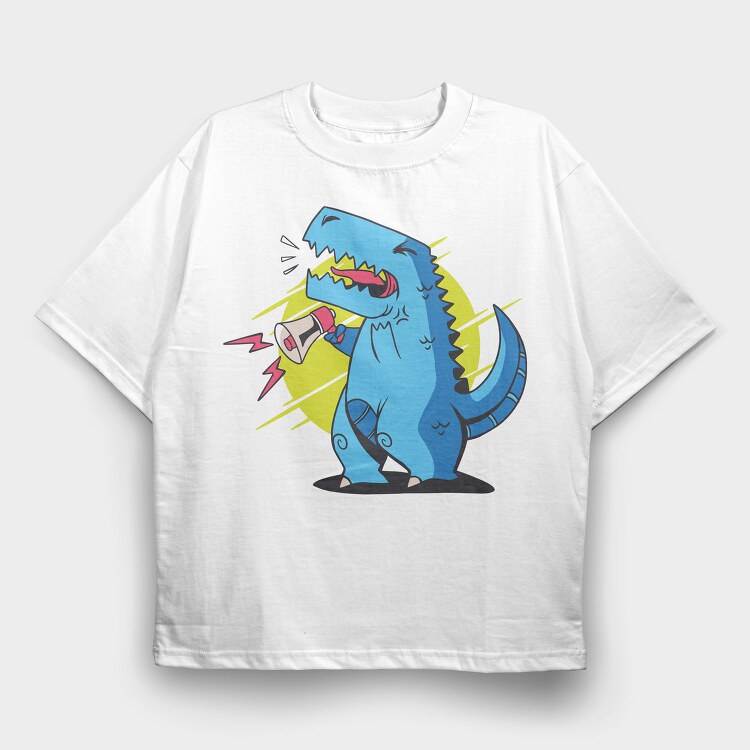 T Rex Megaphone Loud, Tricou Oversize Barbati (Unisex)