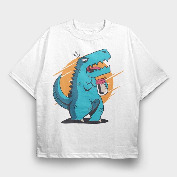 T Rex Opening Jar, Tricou Oversize Barbati (Unisex)