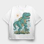 T Rex School Backpack, Tricou Oversize Barbati (Unisex)