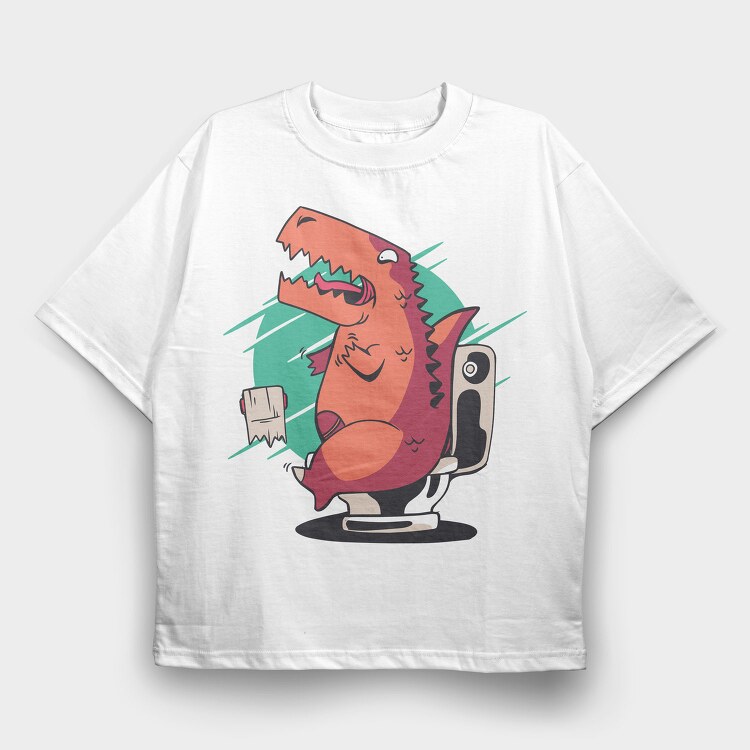 T Rex Toilet Paper, Tricou Oversize Barbati (Unisex)