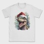 T Rex Wearing A Santa Hat Dinosaur Xmas, Tricou Barbati (Unisex)