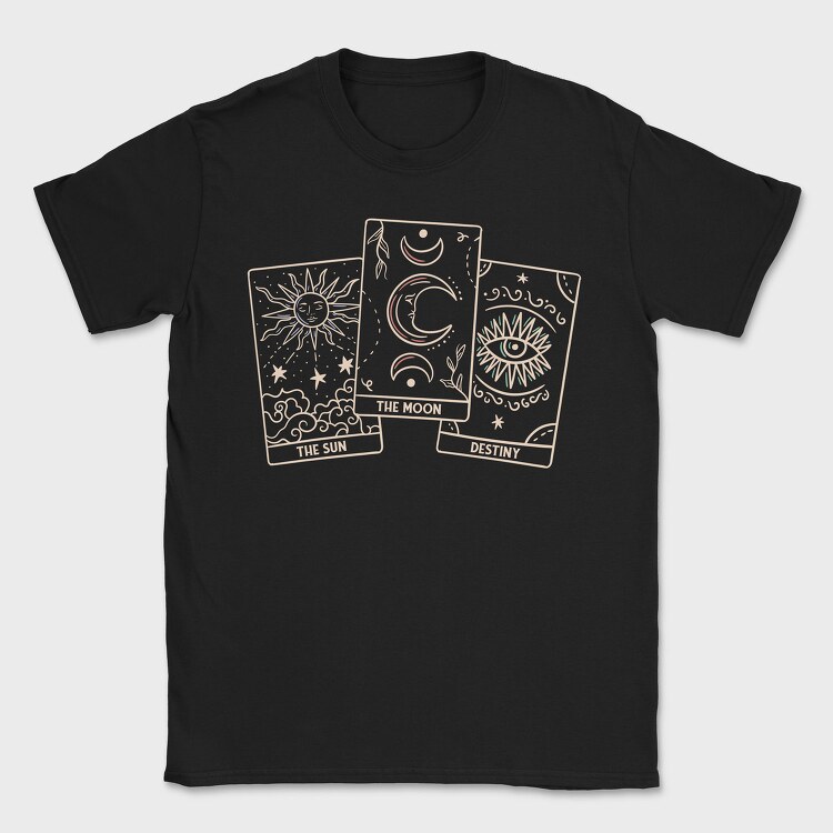 Tarot Cards Spiritual Sun Moon Destiny, Tricou Barbati (Unisex)