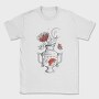 Tattoo Floral Vase Chrysanthemum Moon Red Black, Tricou Barbati (Unisex)