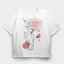 Tattoo Hand And Flower Chrysanthemum, Tricou Oversize Barbati (Unisex)