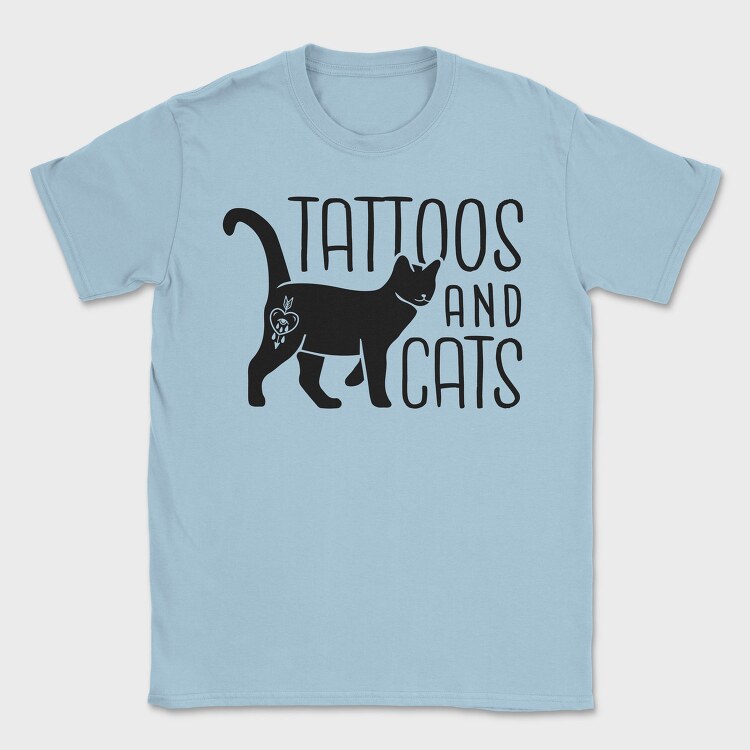 Tattoos And Cats, Tricou Barbati (Unisex)