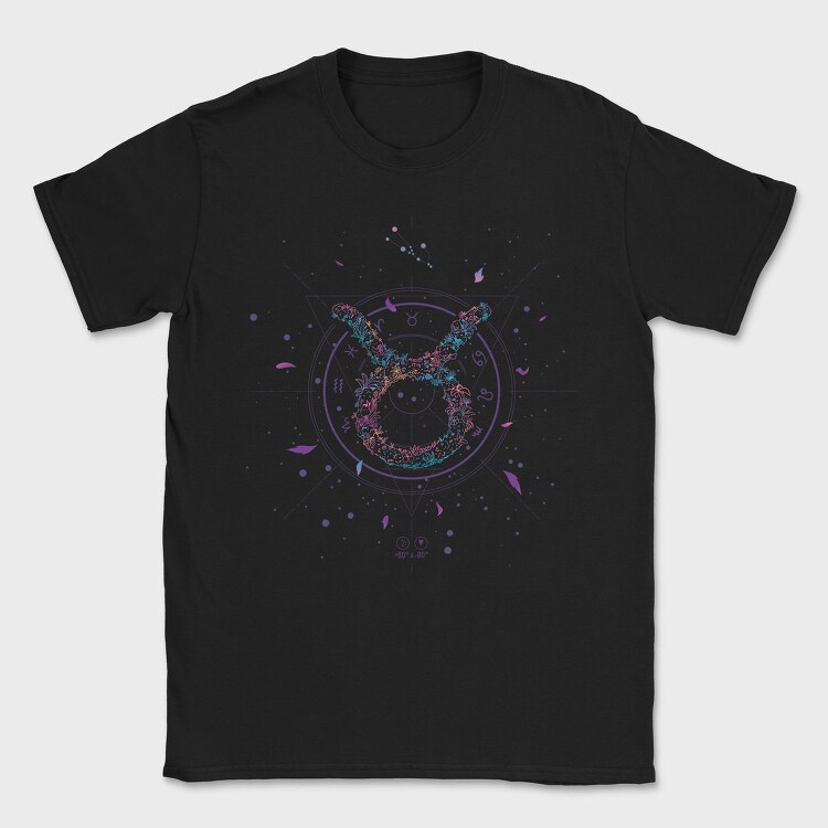 Taurus Floral Zodiac Sign, Tricou Barbati (Unisex)