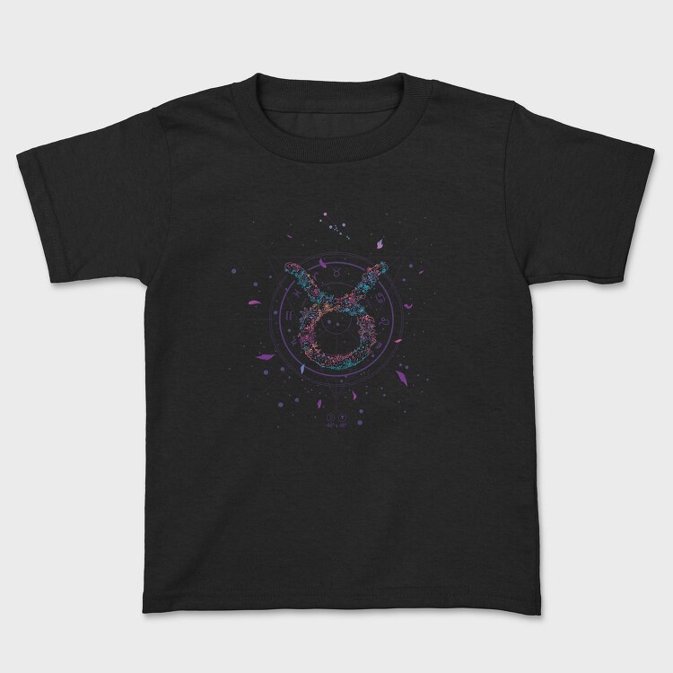 Taurus Floral Zodiac Sign, Tricou Copii