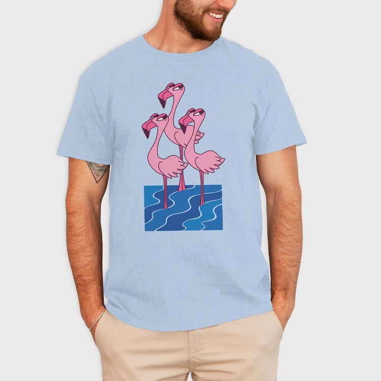 Flamingo Trio, Tricou Barbati (Unisex)