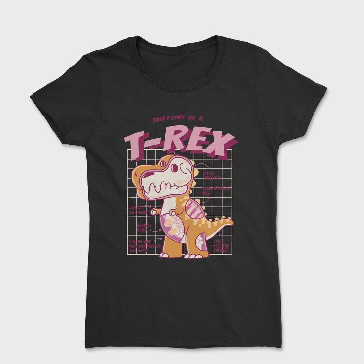 T Rex Anatomy Funny, Tricou Femei