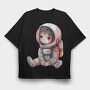 Astronaut Kid Space, Tricou Oversize Barbati (Unisex)