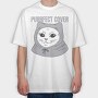 Cat With Grey Hoodie, Tricou Oversize Barbati (Unisex)