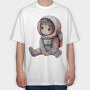 Astronaut Kid Space, Tricou Oversize Barbati (Unisex)