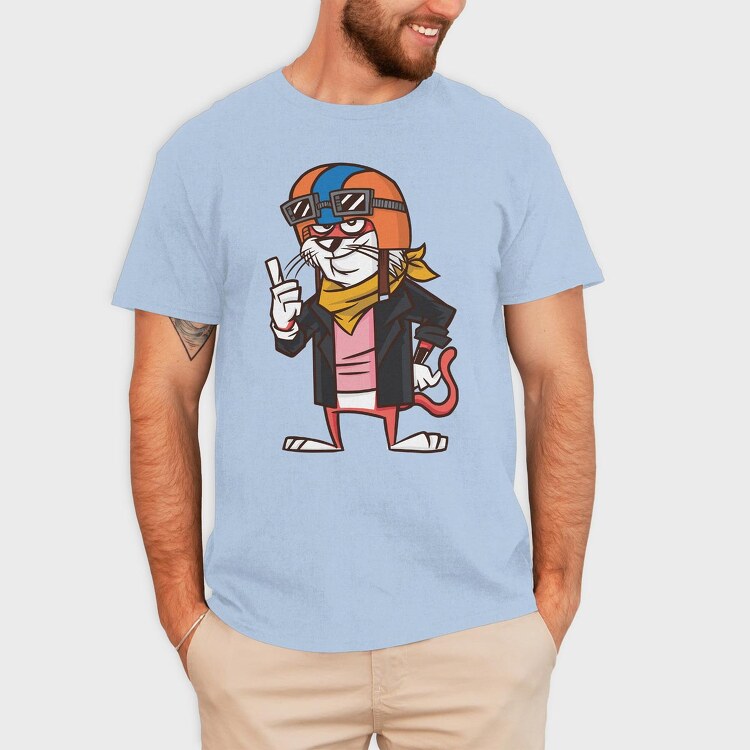 Cat Biker, Tricou Barbati (Unisex)