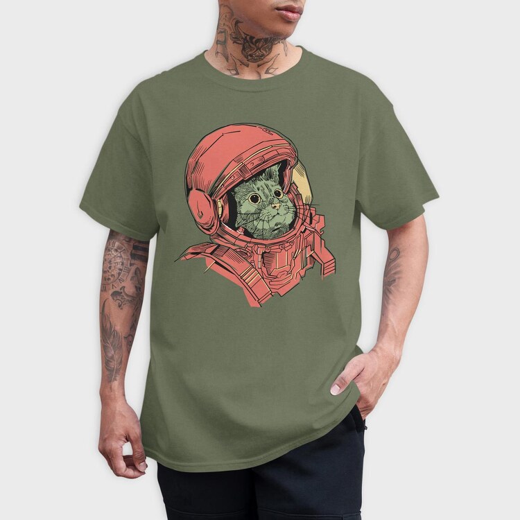 Cat Astronaut, Tricou Barbati (Unisex)