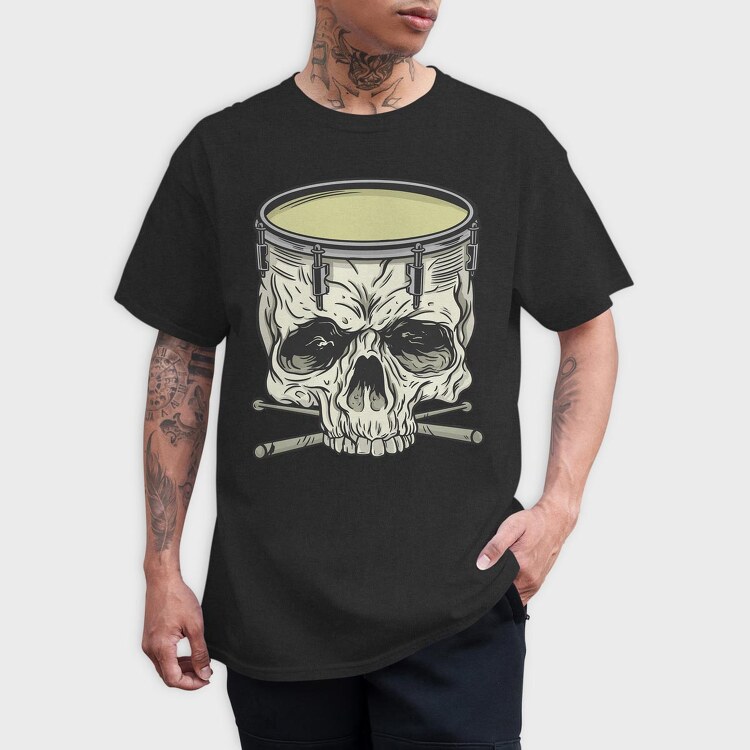 Skull drum, Tricou Barbati (Unisex)