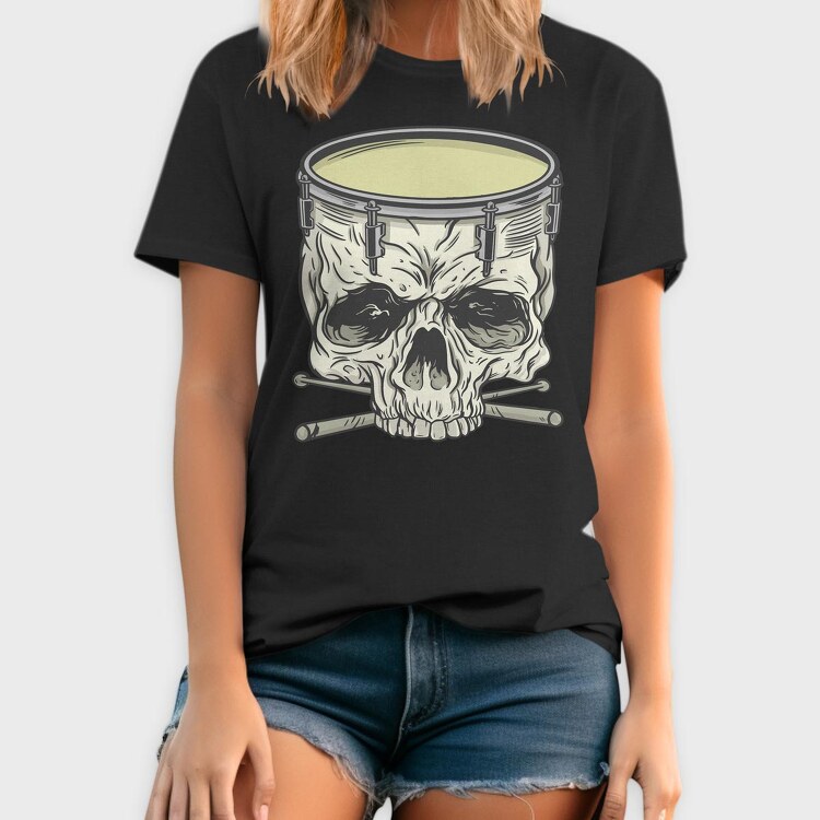 Skull drum, Tricou Barbati (Unisex)