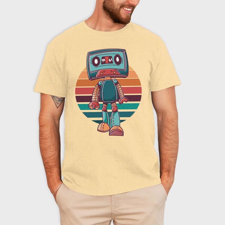 Cassette Robot, Tricou Barbati (Unisex)