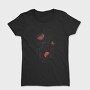 Tattoo Floral Vase Chrysanthemum Moon Red Black, Tricou Femei