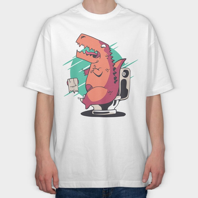 T Rex Toilet Paper, Tricou Oversize Barbati (Unisex)
