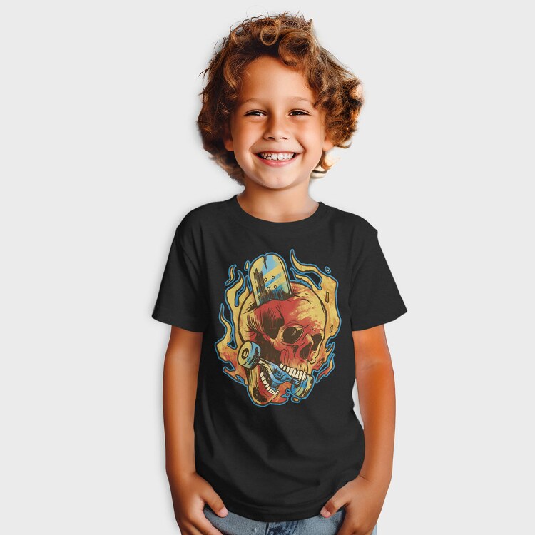 Skull Skater in Fire, Tricou Copii