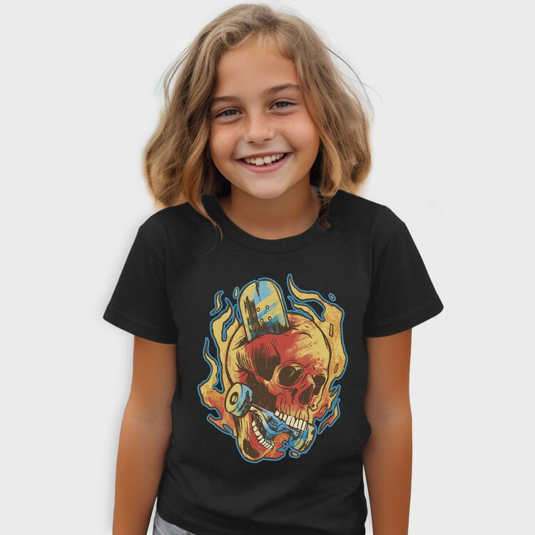 Skull Skater in Fire, Tricou Copii