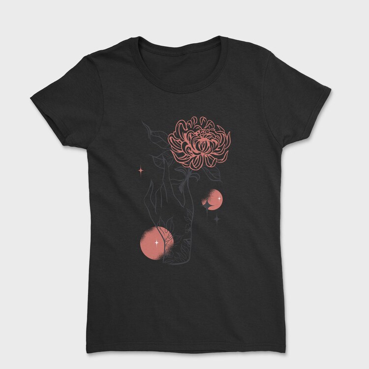Tattoo Hand And Flower Chrysanthemum, Tricou Femei
