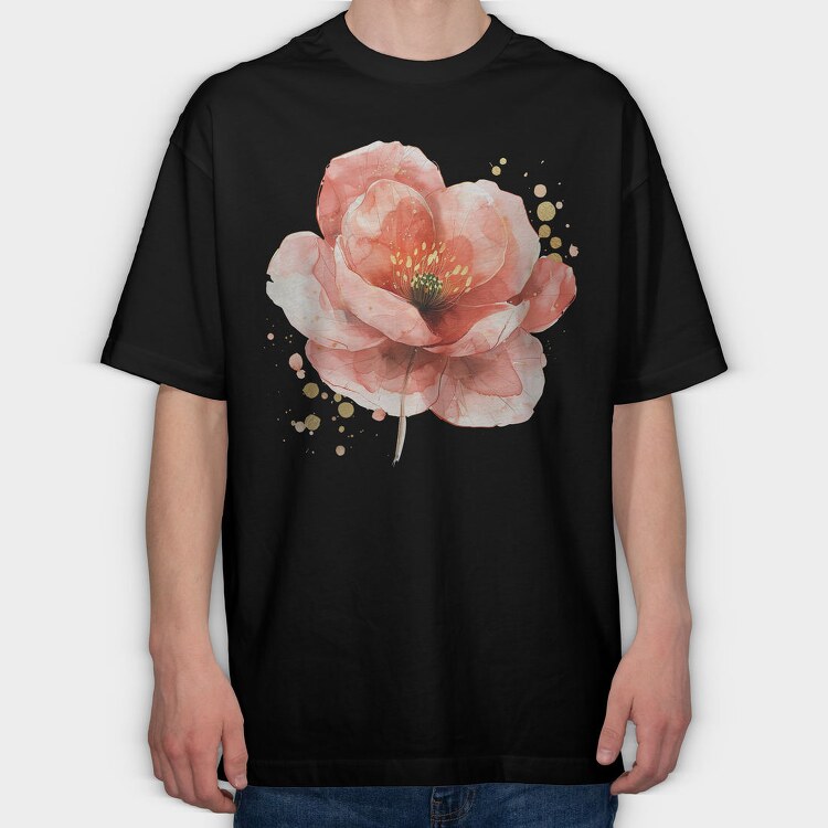 Abstract Flower Glow, Tricou Oversize Barbati (Unisex)