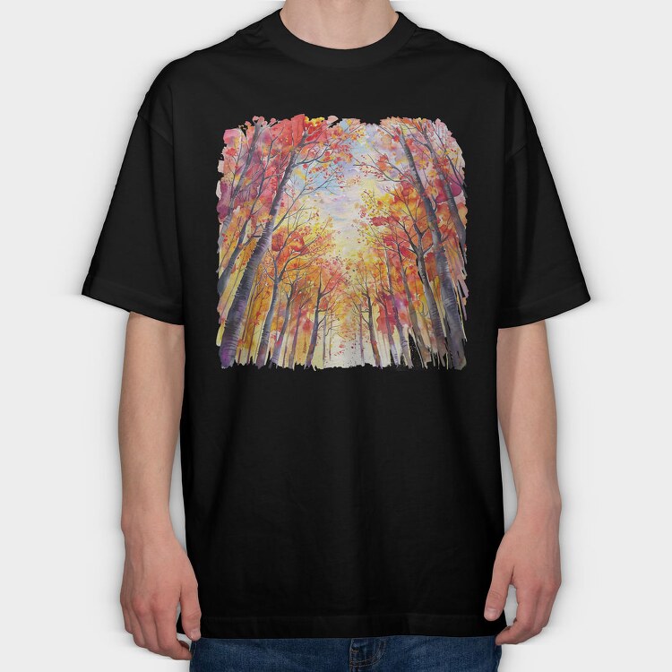 Autumn Fall Mood, Tricou Oversize Barbati (Unisex)